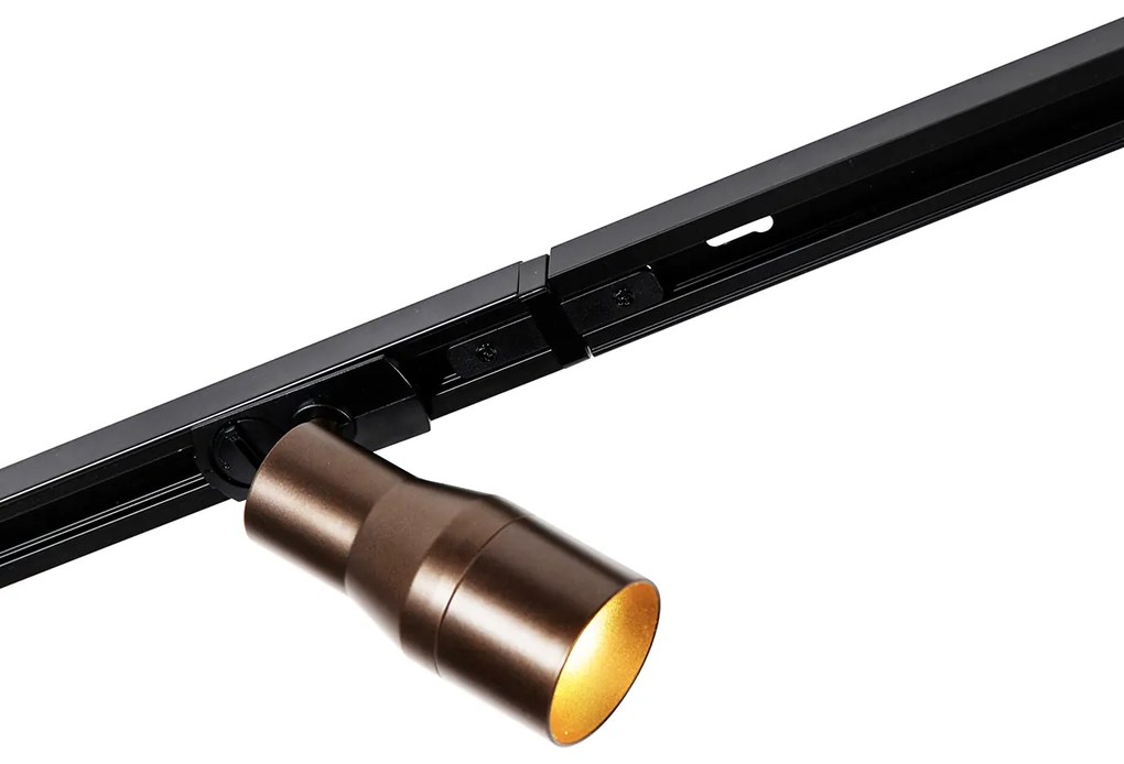 Sistema de iluminação de trilho moderno com 5 focos bronze escuro 1-fase - Iconic Kohua Moderno