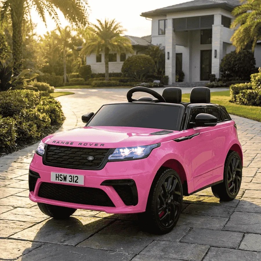 Carro Infantil Mercedes Range Rover Velar 12V, Pneus	Borracha, Assento de couro Rosa