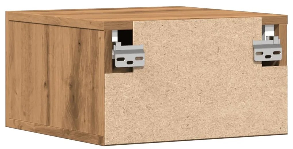 Mesa de cabeceira de parede 35x35x20 cm cor carvalho artisiano