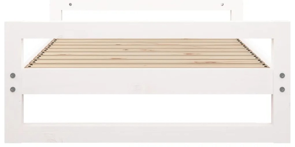 Cama para cães 95,5x65,5x28 cm madeira de pinho maciça branco