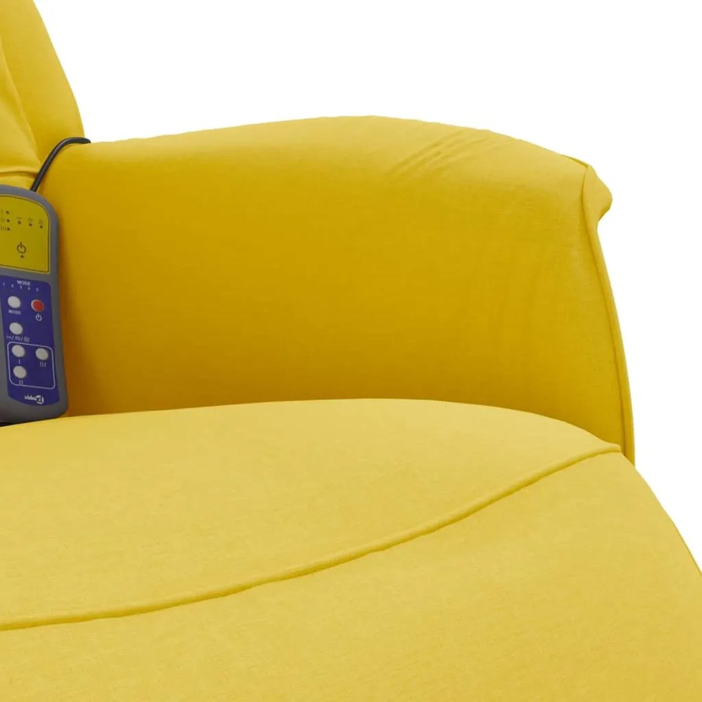 Cadeira de massagens reclinável c/ apoio de pés tecido amarelo