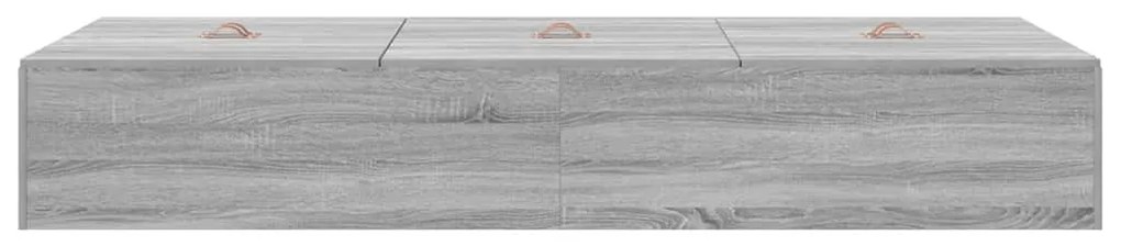 Estrado de Cama de Armazenamento Cinza Sonoma 75x190 cm