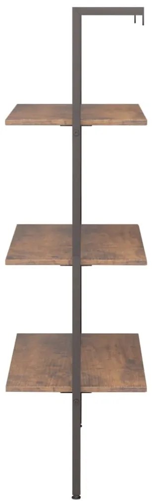 Unidade 3 prateleiras 64x35x120,5 cm castanho-escuro e preto