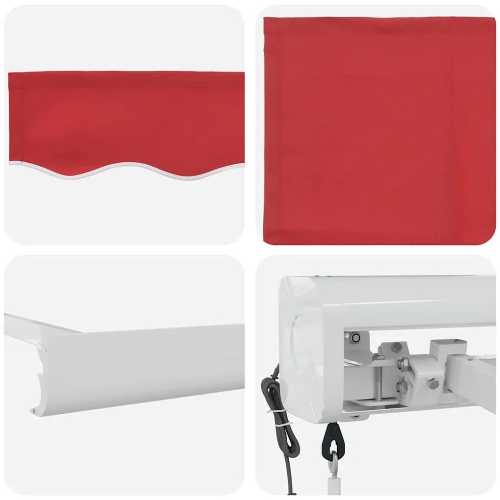 Toldo Retrátil Automático Vermelho 500x300 cm
