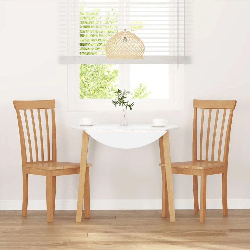 Cadeiras de jantar 2 pcs madeira seringueira maciça natural