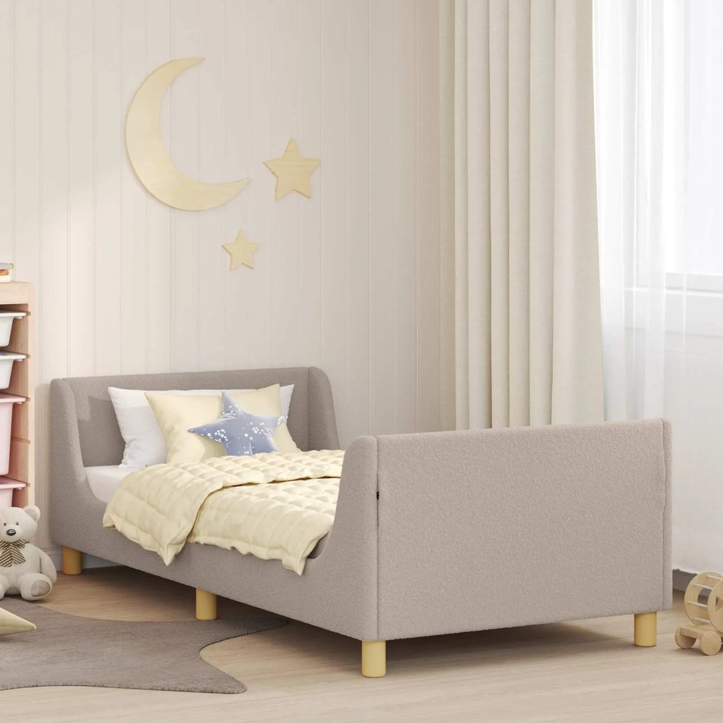 vidaXL Estrutura de Cama Infantil com Cabeceira Cinzento-claro
