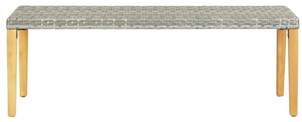 Banco de jardim 80 cm vime PE cinzento