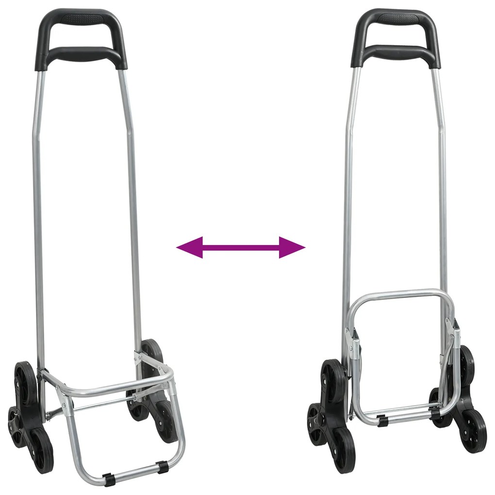 Carrinho de Compras vidaXL com Escada Azul 38 L