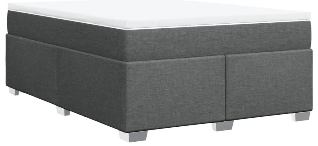 Cama com molas/colchão 140x190 cm tecido cinzento-escuro