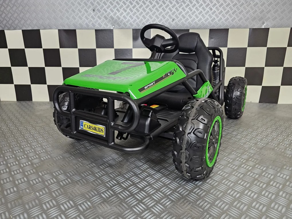 Carro elétrico para crianças Buggy Spark 24V, 2x 200W Pneus Borracha Verde