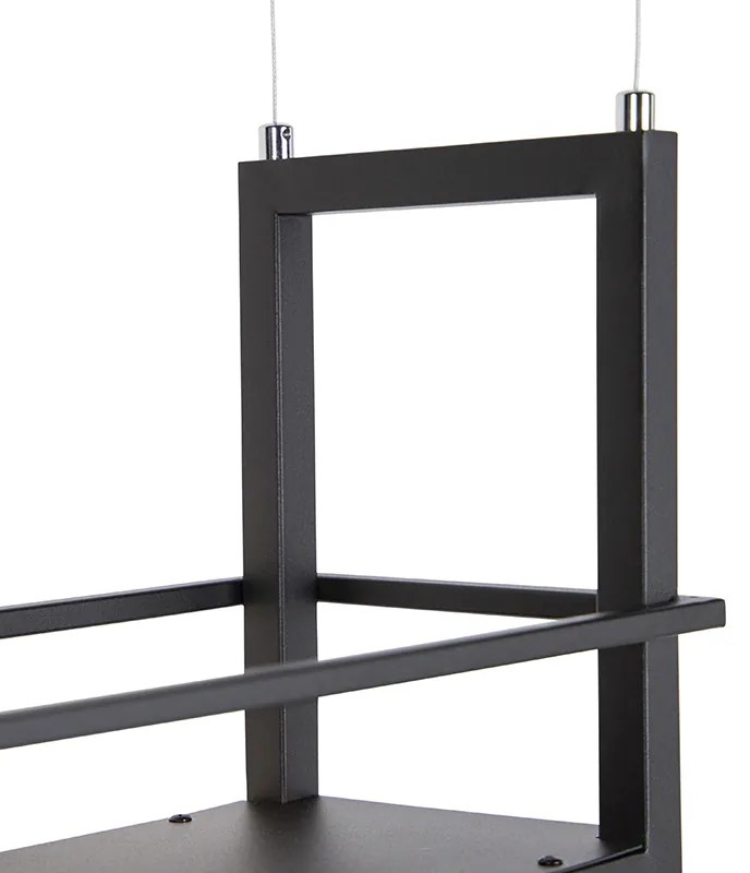 LED Candeeiro de suspensão inteligente preto com Wi-Fi A60 - Cage Rack Moderno