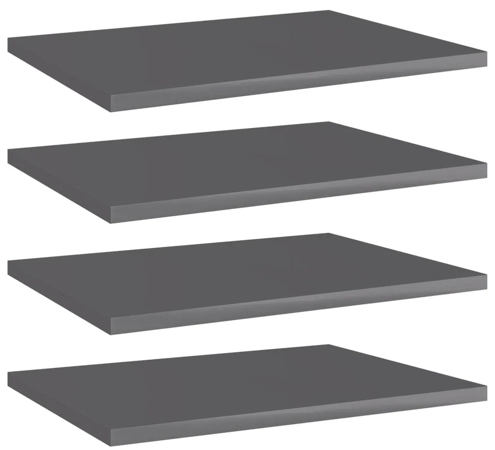 vidaXL Prateleiras para estante 4 pcs 40x30x1,5cm contraplacado cinza