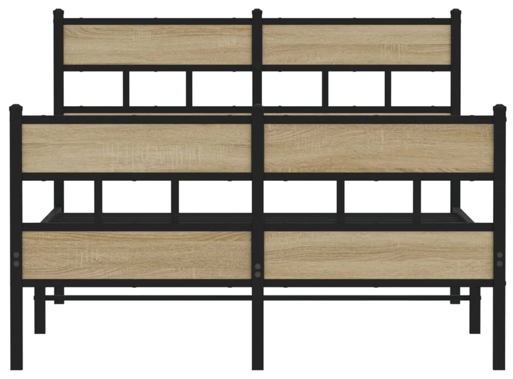 Estrutura de cama sem colchão 120x200 cm metal carvalho sonoma