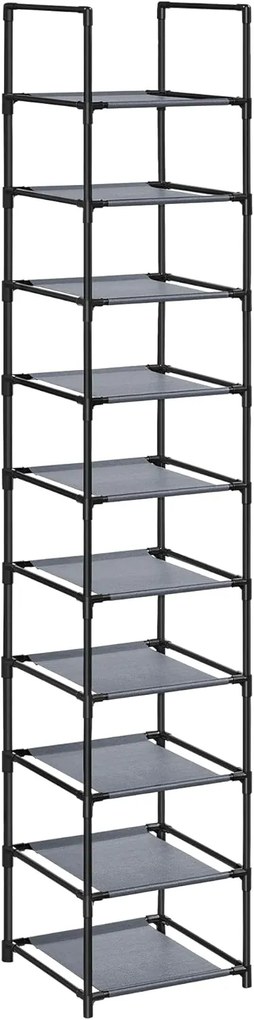 Sapateira de 10 prateleiras para hall | SONGMICS | 33 x 33 x 173 cm | cinza | LSR110G01.