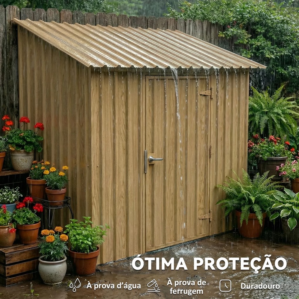 Conjunto de 12 Painéis para Telhado de Aço Galvanizado 7m² para Abrigo de Ferramentas Cobertura 129x45cm Madeira