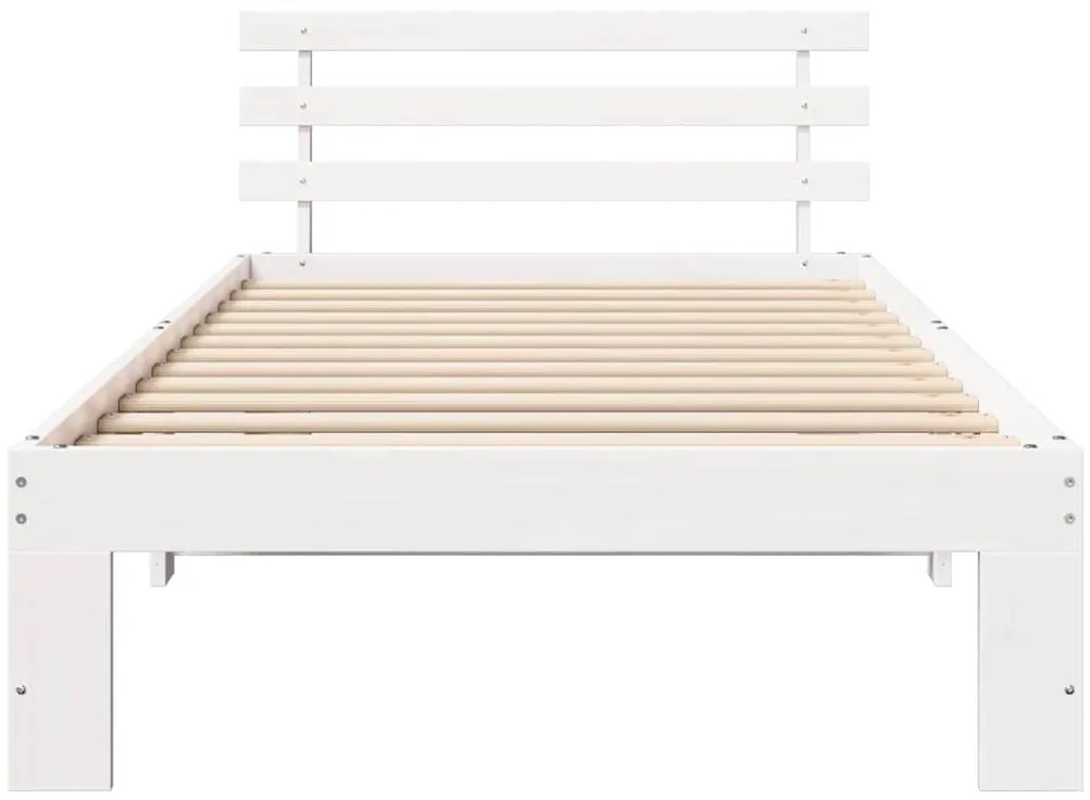 Estrutura de Cama de Madeira Branca Madeira Solteiro Durável