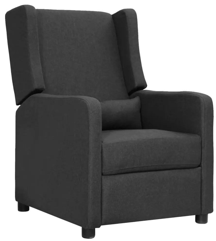 vidaXL Poltrona reclinável tecido cinzento-escuro