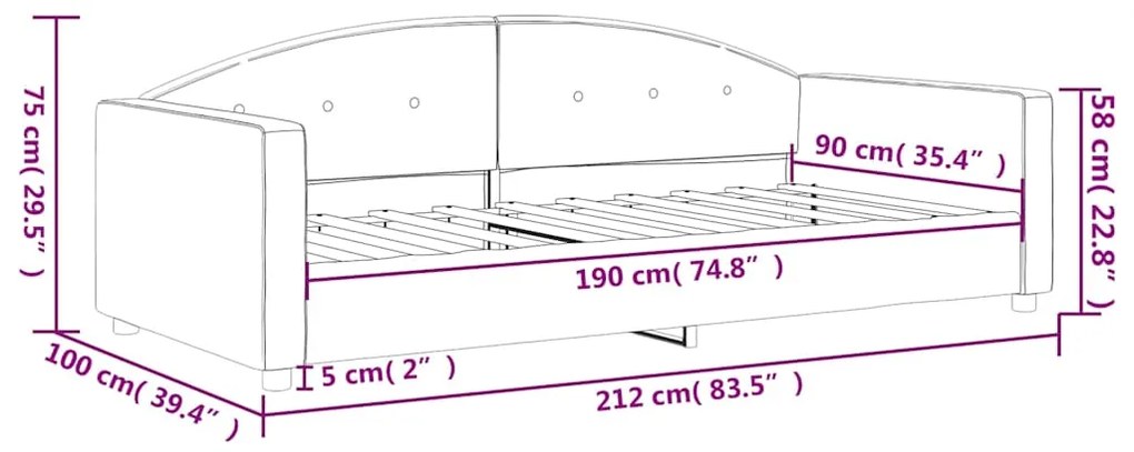 Sofá-cama 90x190 cm veludo cinzento-escuro