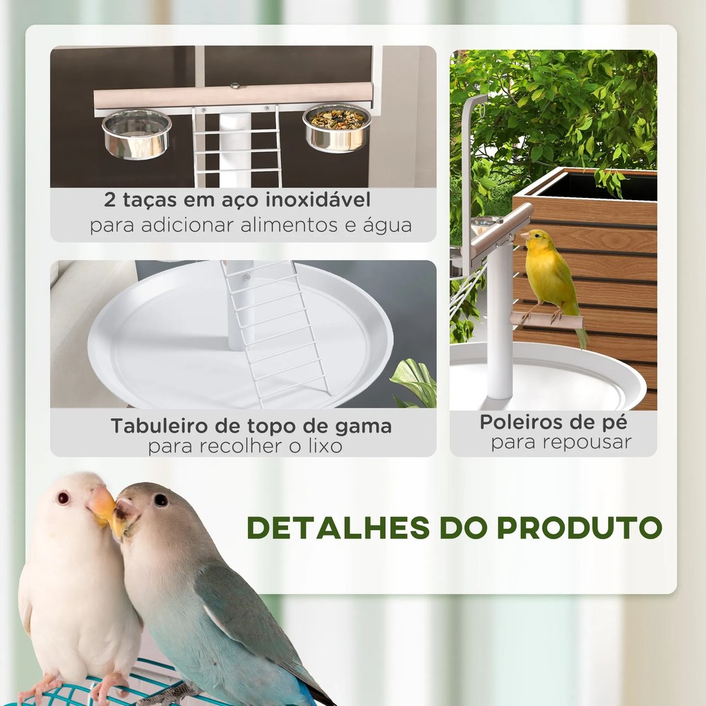 PawHut Comedouro para Pássaros de Exterior com Rodas Ø60x138 cm Comedo