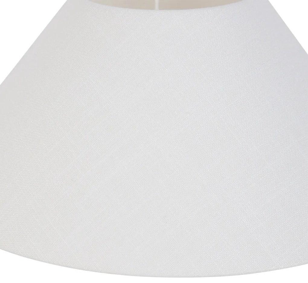 Abajur de linho branco redondo inclinado 40/15/16