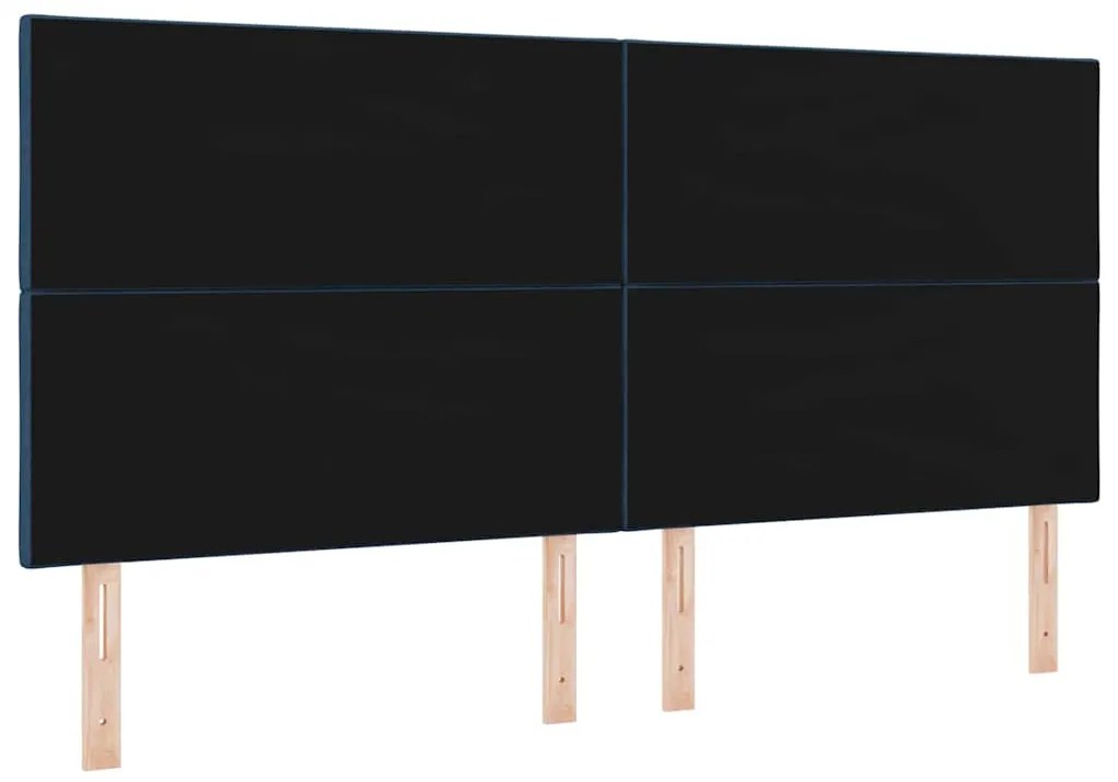 Cabeceira Azul 200 cm com Design de Blocos de Diamante em Tecido