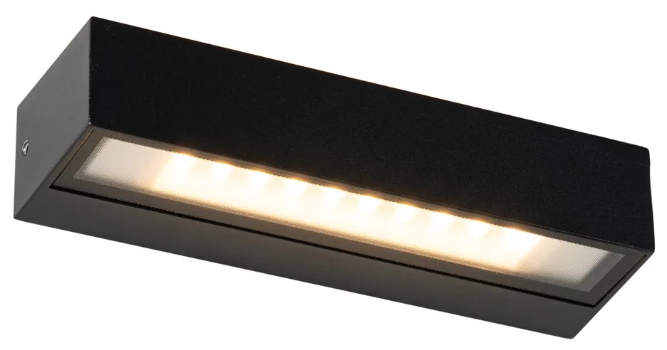 Candeeiro de parede moderno preto com LED IP65 - Steph Moderno