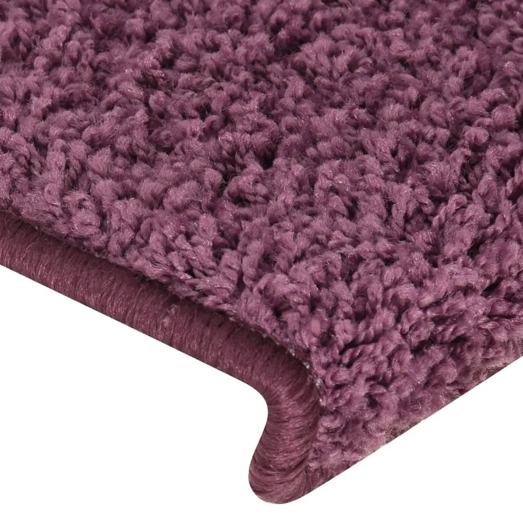 Tapete/carpete para degraus 15 pcs 65x21x4 cm roxo-escuro