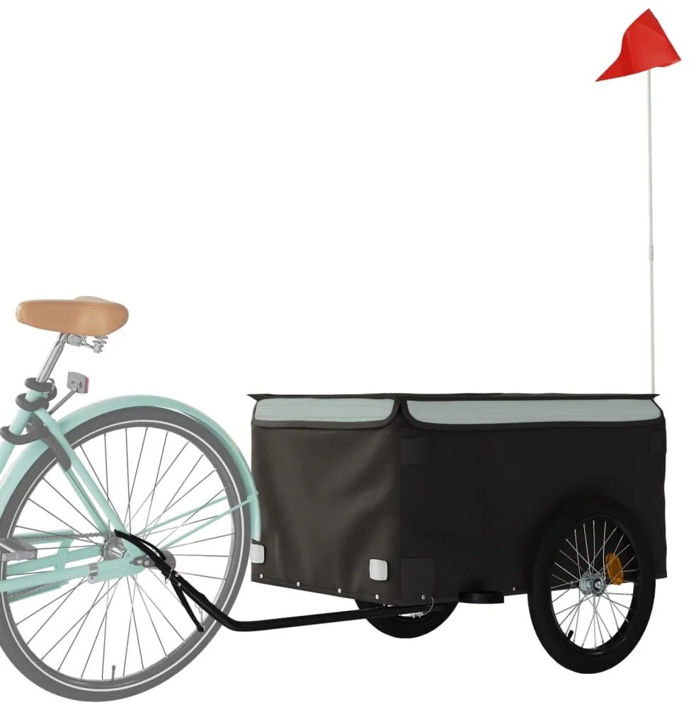 Reboque para bicicleta 45 kg ferro preto e cinza