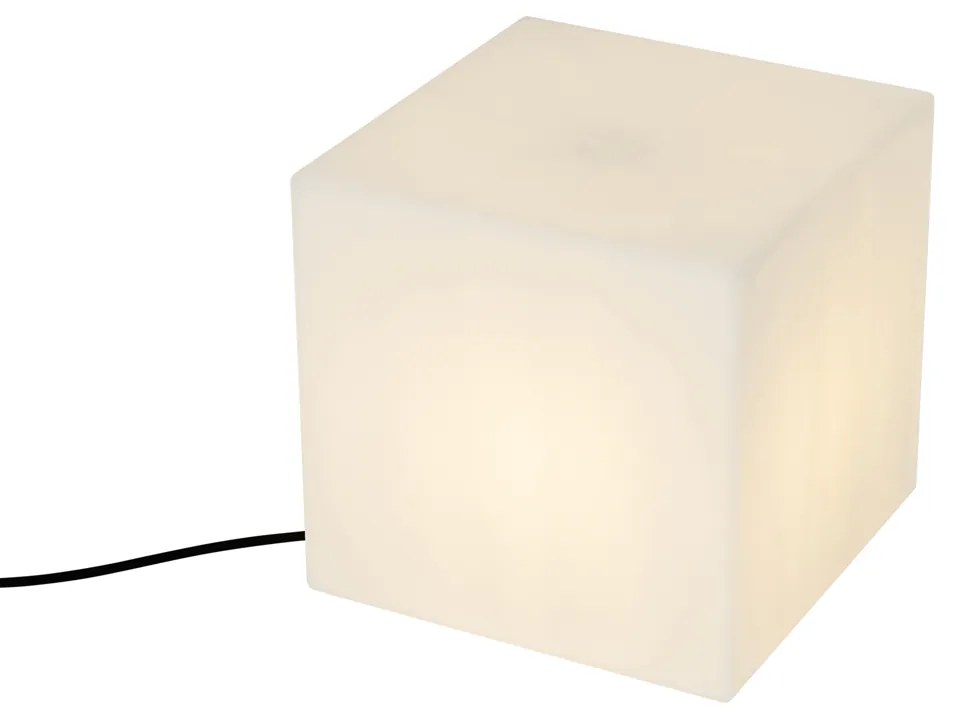 Conjunto de 2 Candeeiros de Pé de Exterior Brancos Quadrados de 30 e 38 cm IP44 - Nura
