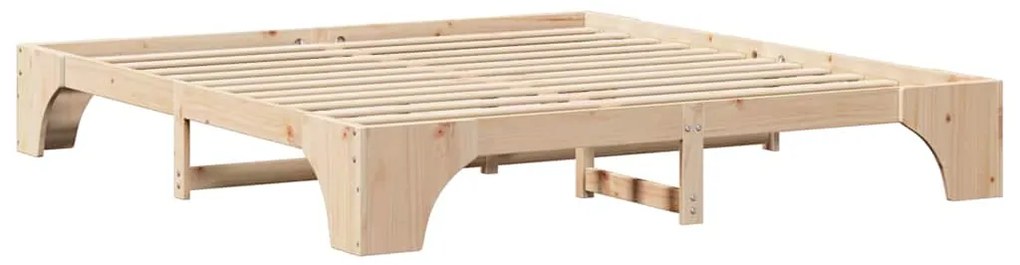 Cama 200x200 cm de Madeira de Pinho Sólido