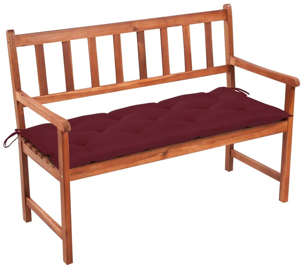 vidaXL Banco de jardim c/ almofadão 120 cm madeira acácia maciça