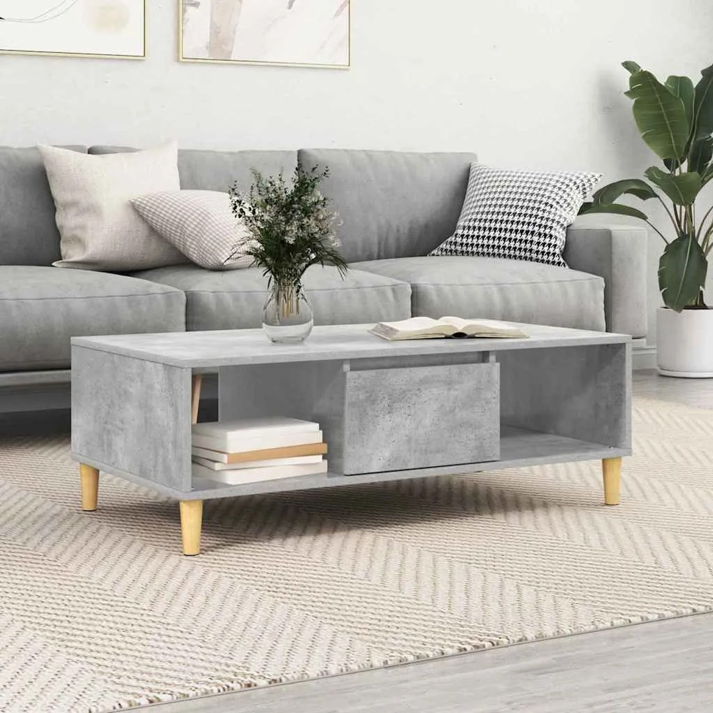 vidaXL Mesa de centro Cinzento cimento 103.5 x 60 x 35 cm