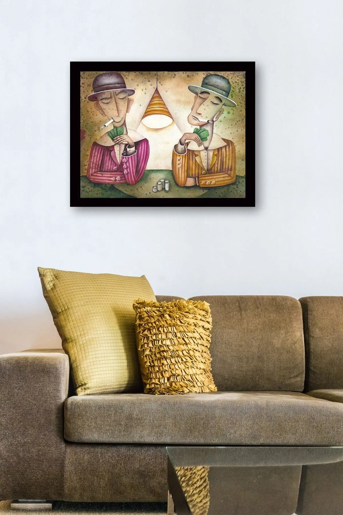 Pintura Decorativa em MDF com Moldura SC0939 – Multicolor – 41 x 56 cm