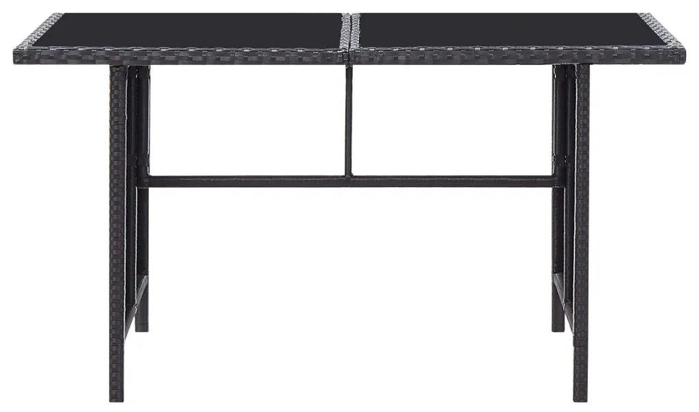 6 pcs conjunto lounge de jardim c/ almofadões vime PE preto