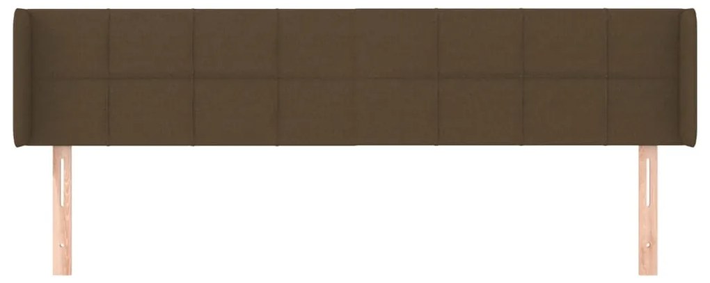 Cabeceira de cama c/ abas tecido 163x16x78/88cm castanho-escuro