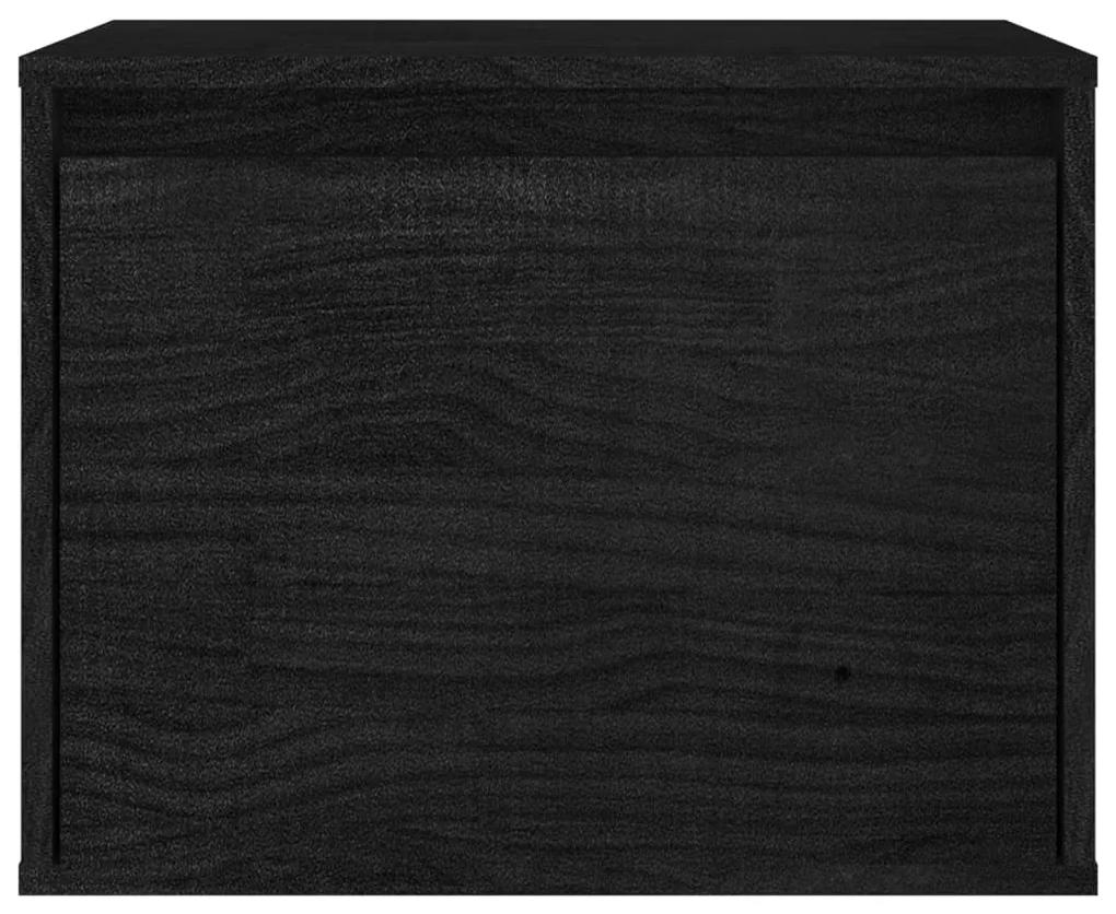 Móveis de TV 7 pcs madeira de pinho maciça preto