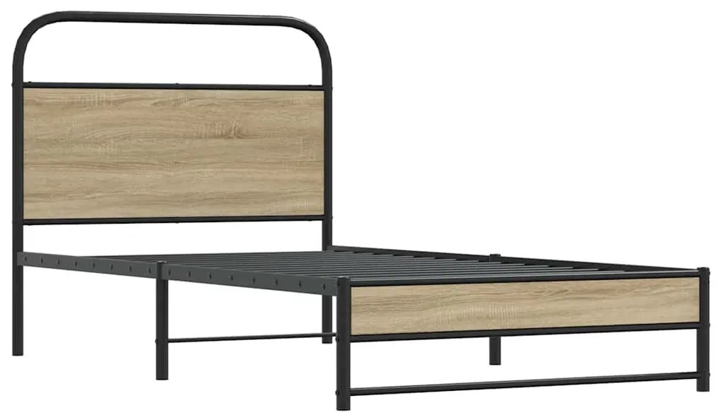 Estrutura cama s/ colchão derivados de madeira carvalho fumado