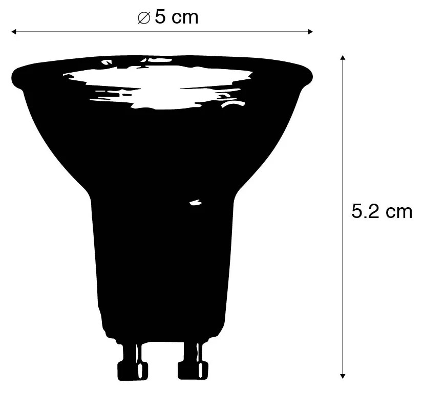 Conjunto de 6 lâmpadas LED GU10 inteligentes reguláveis em Kelvin 4,8W 400 lm 1800K - 6500K