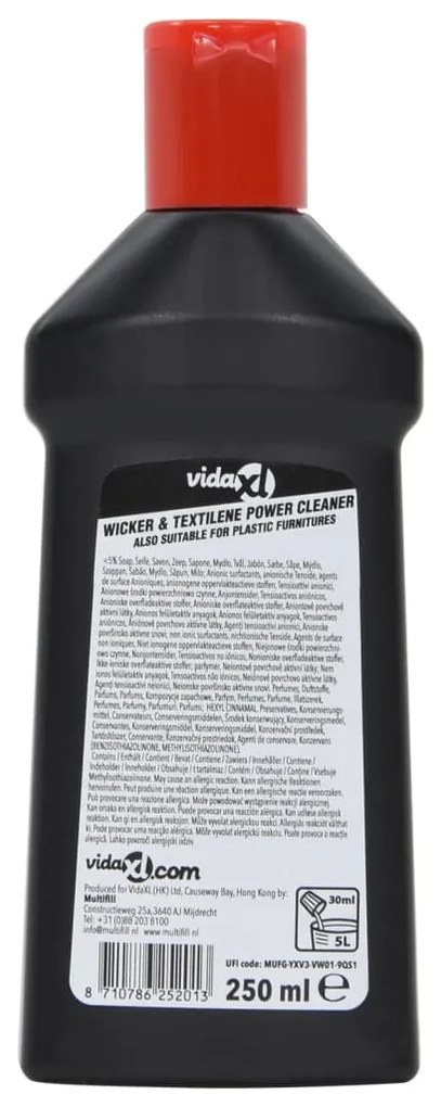Produto de limpeza vime e textilene mobiliário exterior 250 ml