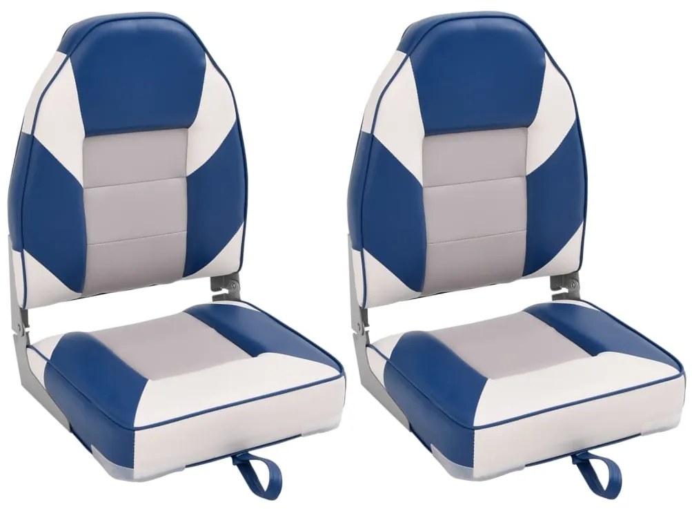 vidaXL Assentos de barco dobráveis com encosto alto 2 pcs 39x43x58 cm