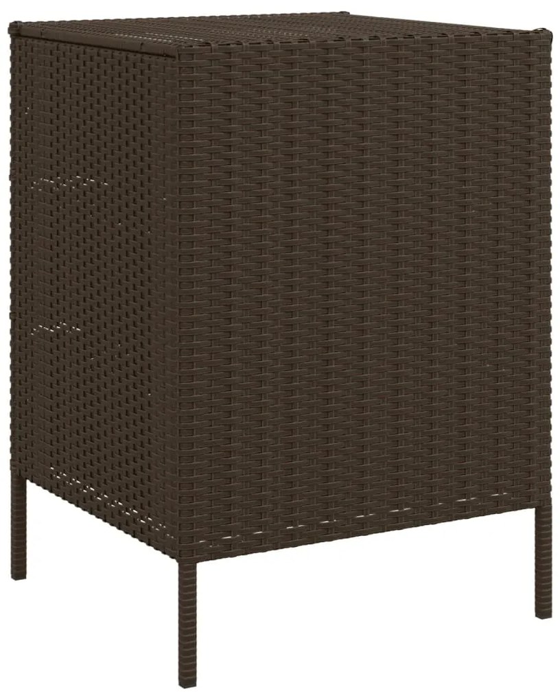 Armário de arrumação para jardim 55x59x80 cm vime PE castanho