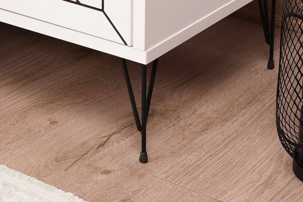 Mesa de Cabeceira Luna – Branco – 50x55x40 cm