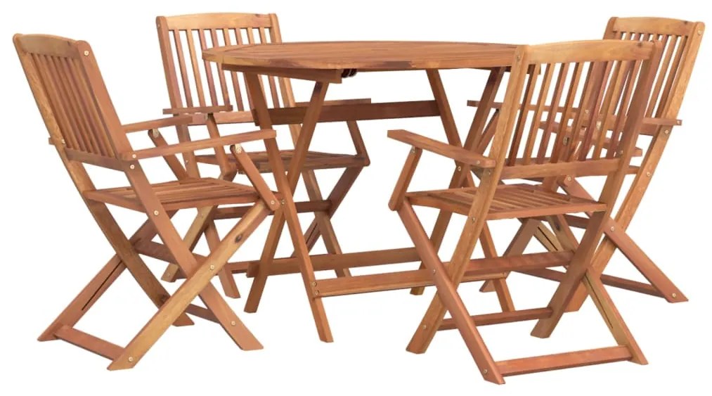Conjunto de jantar p/ jardim 5 pcs madeira de acácia maciça