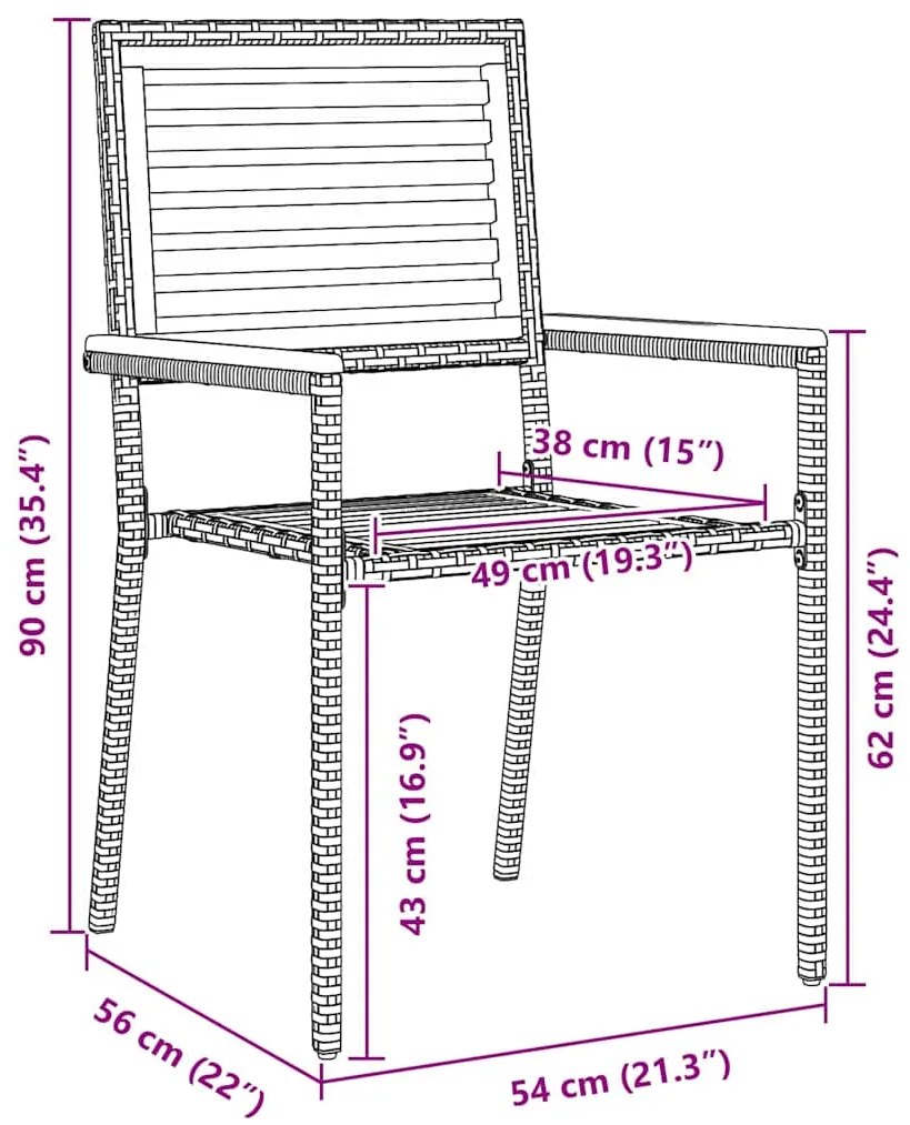 Conjunto de Jantar para o Jardim 7 pcs Bege 200 x 90 x 75 cm