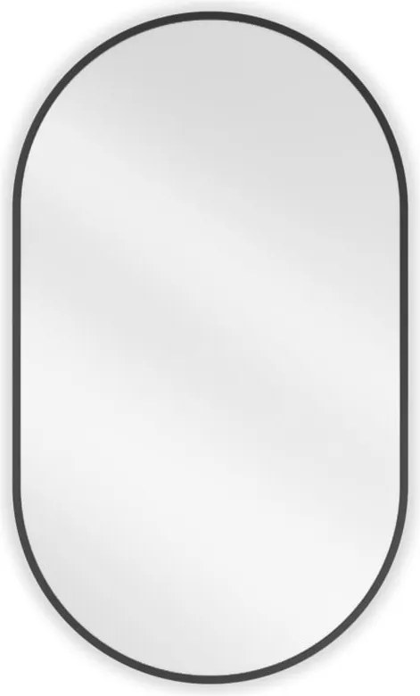 Mexen Loft espelho de casa de banho oval 85 x 50 cm, moldura preta - 9851-085-050-000-70