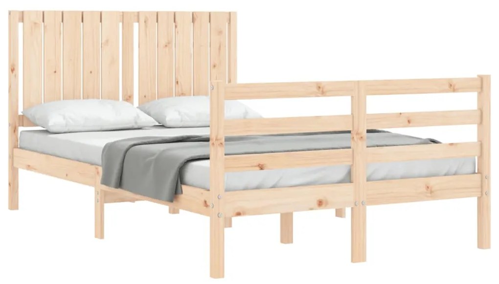 Estrutura de cama com cabeceira 120x200 cmmadeira maciça