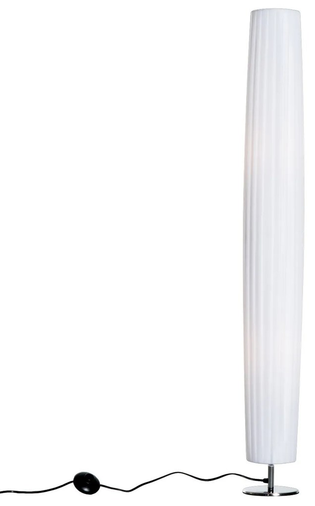 HOMCOM Candeeiro de Pé Moderno com Interruptor de Pé e Base de Aço Inoxidável Ø15x120 cm Branco