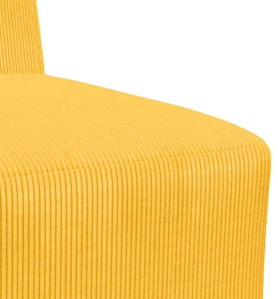 Poltrona sem braços 55 cm tecido corduroy amarelo-claro