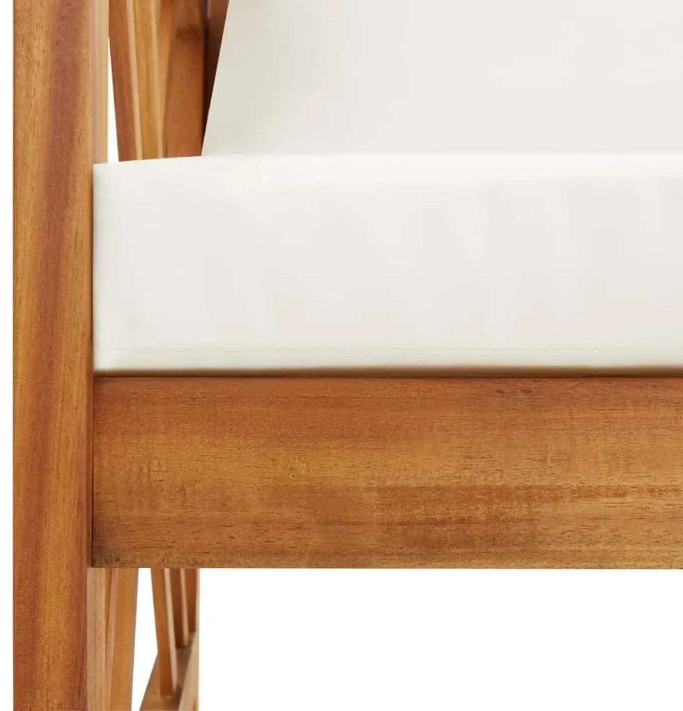 3 pcs conjunto lounge de jardim c/ almofadões acácia maciça