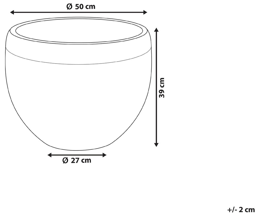 Vaso para plantas em pedra cinzenta 50 x 50 x 39 cm ZAKROS Beliani